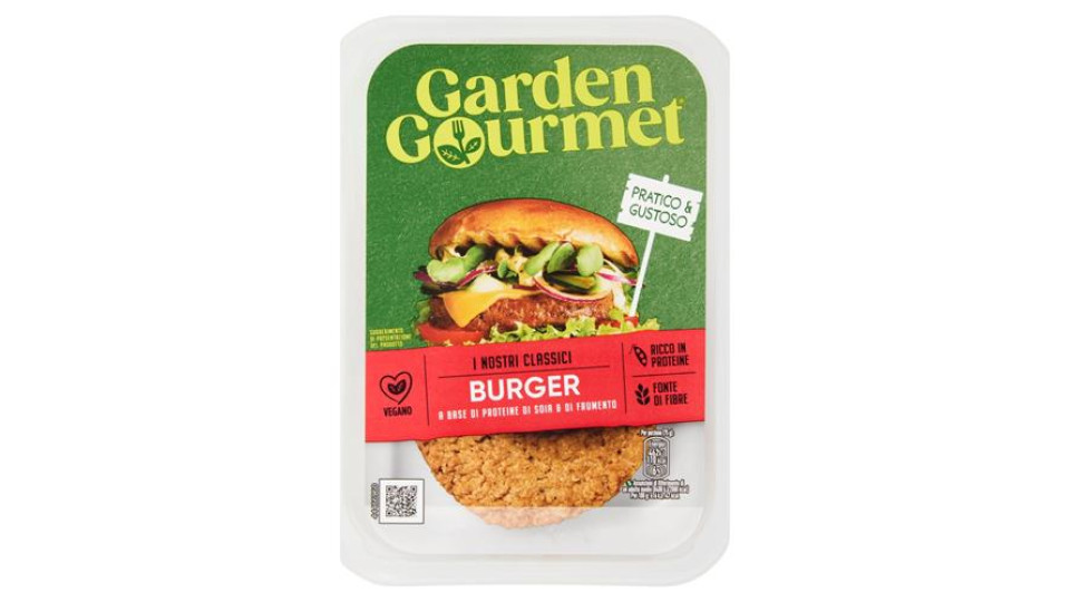 GARDEN GOURMET Burger di soia saporito 2 pezzi