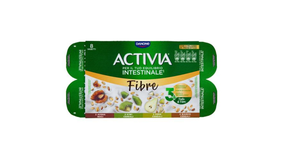 Danone, Activia latte fermentato fibre avena noci/pera cereali/kiwi cereali/bianco cereali