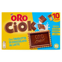 Oro Ciok Biscotto con Tavoletta di Cioccolato al Latte - 10 X 25g