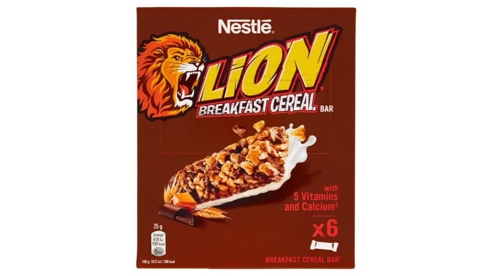 LION Barrette di Cereali Integrali con Cioccolato e Caramello 25g