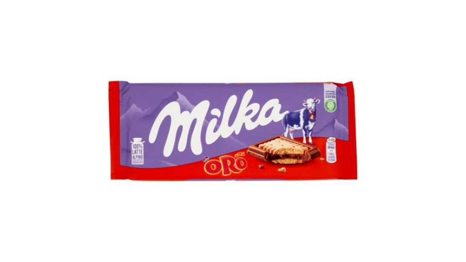 Milka Lotus Biscoff Tavoletta di Cioccolato al Latte con inclusioni di Biscotto Lotus Biscoff Latte 100% Alpino 90g