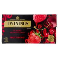 Twinings Frutti Rossi Tè Nero aromatizzato alla Fragola, Ciliegia, Ribes Lampone 20 filtri The 40 g