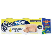 Nostromo Goccia d'olio Tonno all'Olio di Oliva Qualità Pinne Gialle 3 x 65 g