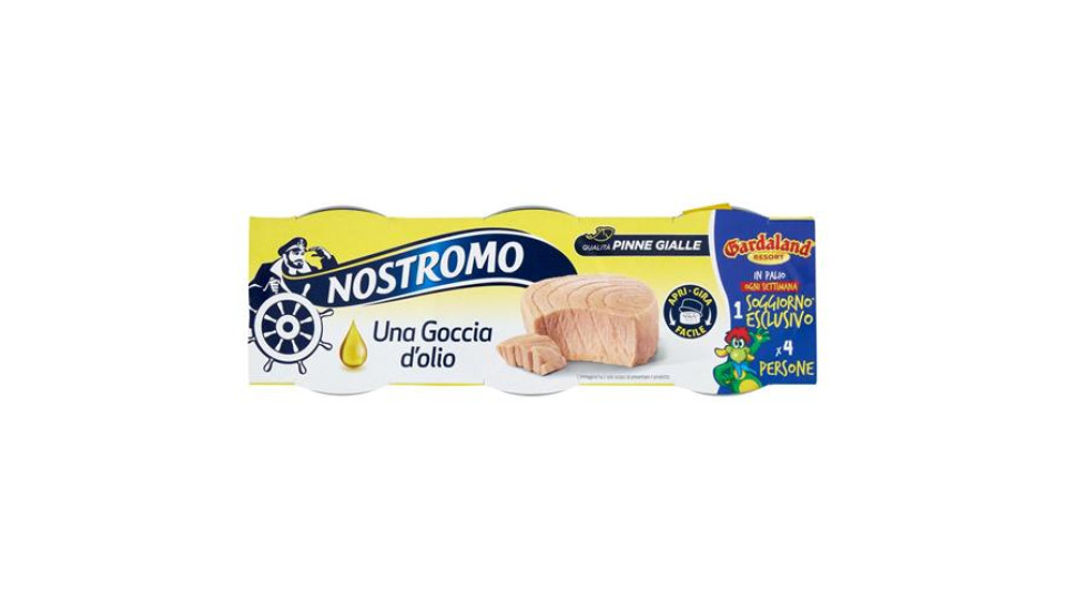 Nostromo Goccia d'olio Tonno all'Olio di Oliva Qualità Pinne Gialle 3 x 65 g