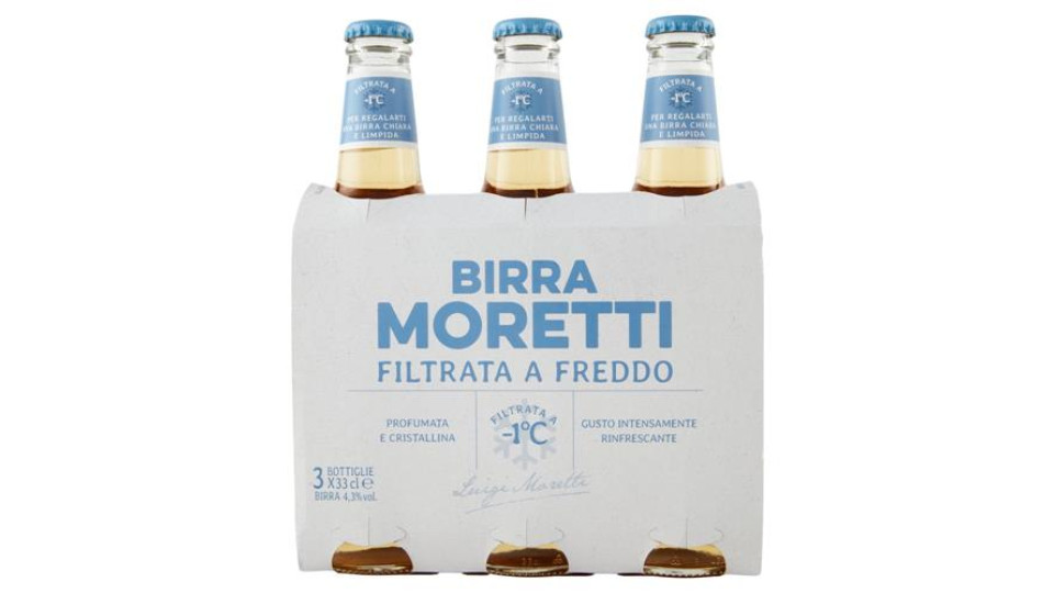 Birra Moretti Filtrata a Freddo 3 x 33 cl