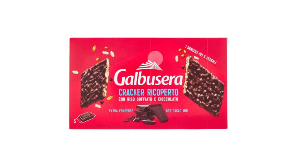 Galbusera Cracker Ricoperto con Riso Soffiato e Cioccolato Extra Fondente 5 x 30 g