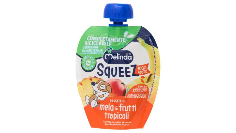 Melinda Squeez 100% frutta Passata di mela & frutti tropicali 90 g