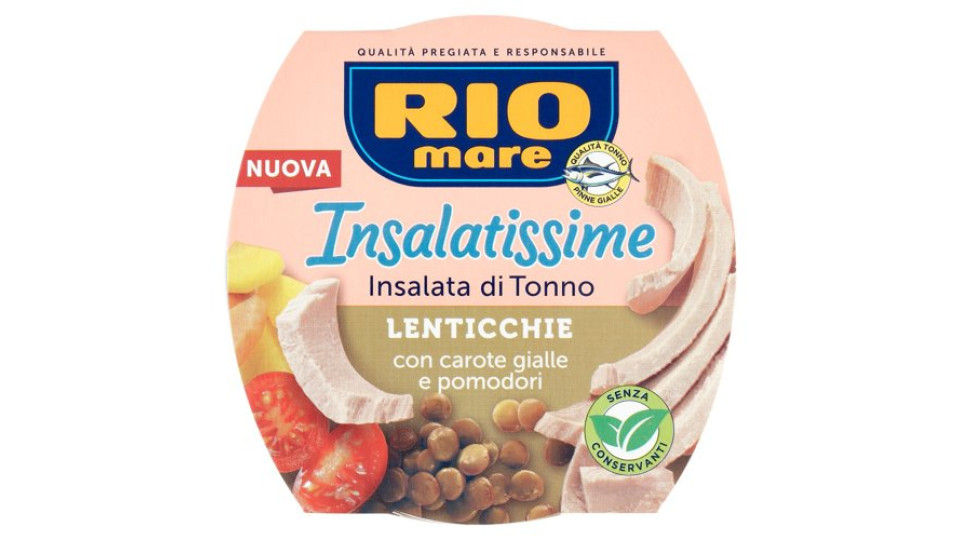Rio mare Insalatissime Insalata di Tonno Lenticchie con carote gialle e pomodori 160 g