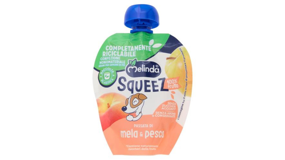 Melinda Squeez 100% frutta Passata di mela & pesca 90 g