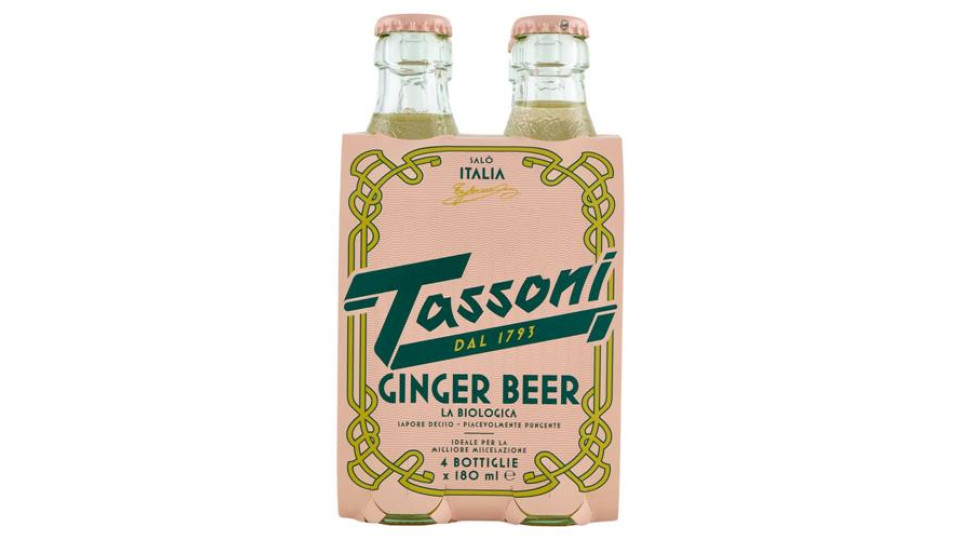 Tassoni Ginger Beer la Biologica 4 x 180 ml