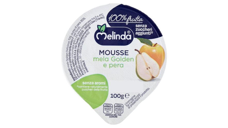 Melinda Mousse Mela Golden E Pera 2 X 100 G