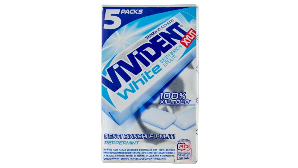 Vivident Xylit White Peppermint 5 Packs 67,5 G