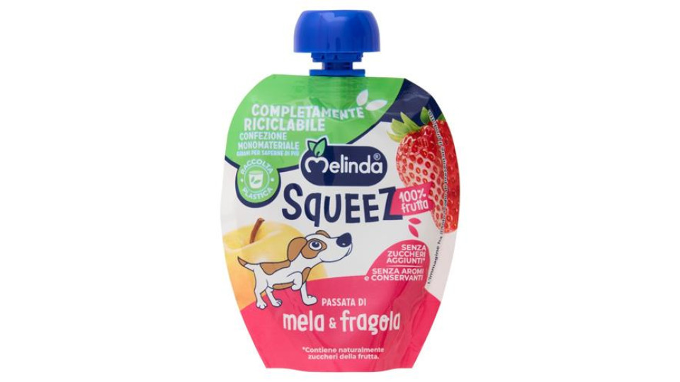 Melinda Squeez 100 % frutta Passata di mela & fragola 90 g