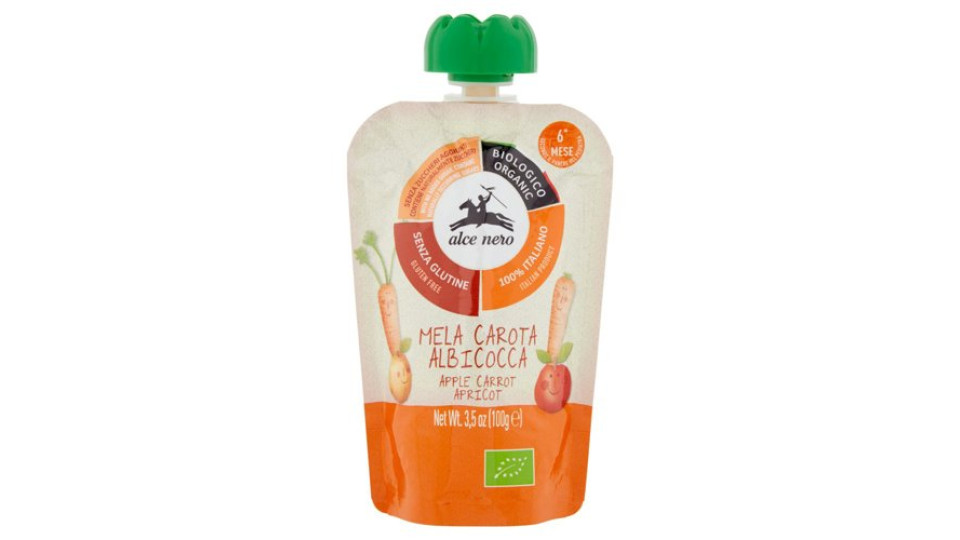 alce nero Mela Carota Albicocca 100 g