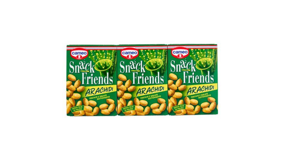 cameo Snack Friends Arachidi Tostate e Salate Sottovuoto 3 x 40 g