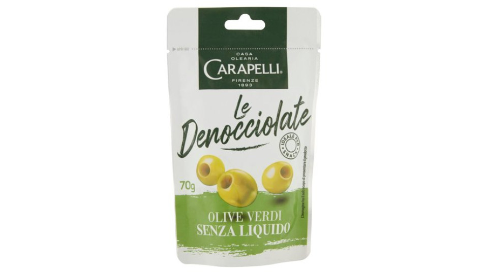 Carapelli le Denocciolate Olive Verdi Senza Liquido 70 g