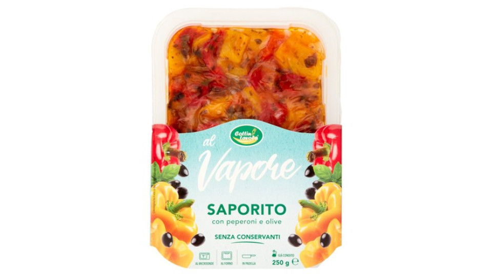 Cottin tavola al Vapore Saporito con peperoni e olive 250 g