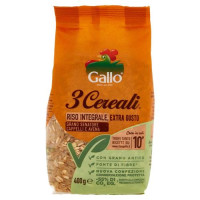 Gallo 3 Cereali Riso Integrale, Avena e Grano Senatore Cappelli Extra Gusto 400 g