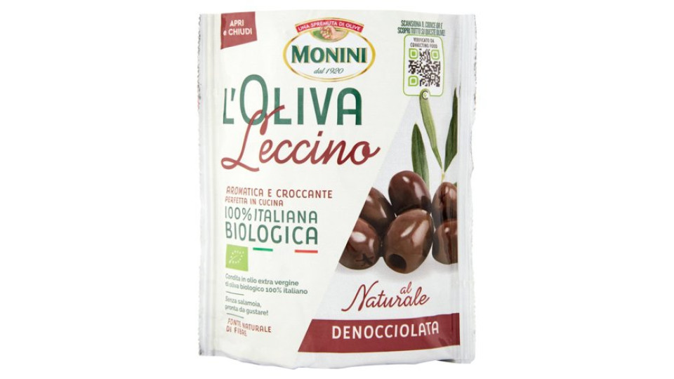 Monini l'Oliva Leccino Biologica al Naturale Denocciolata 150 g