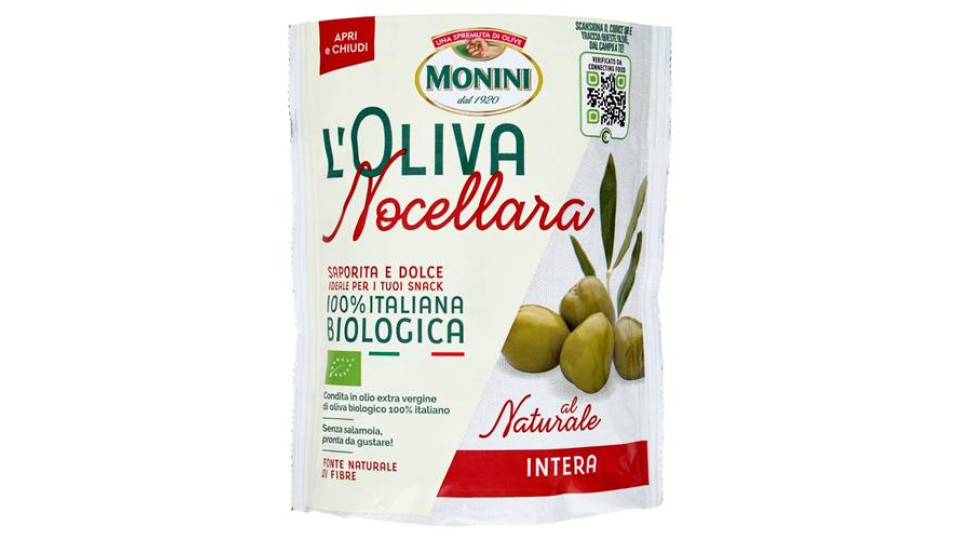 Monini l'Oliva Nocellara Biologica al Naturale Intera 150 g