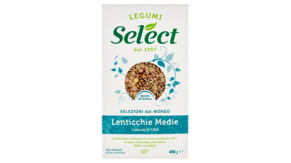 Select Selezioni dal Mondo Lenticchie Medie 400 g