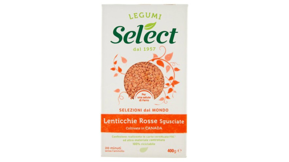 Select Selezioni dal Mondo Lenticchie Rosse Sgusciate 400 g