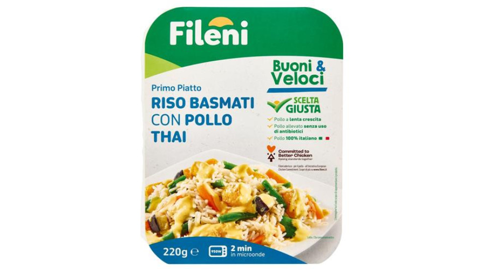 Fileni Buoni & Veloci Primo Piatto Riso Basmati con Pollo Thai 220 g