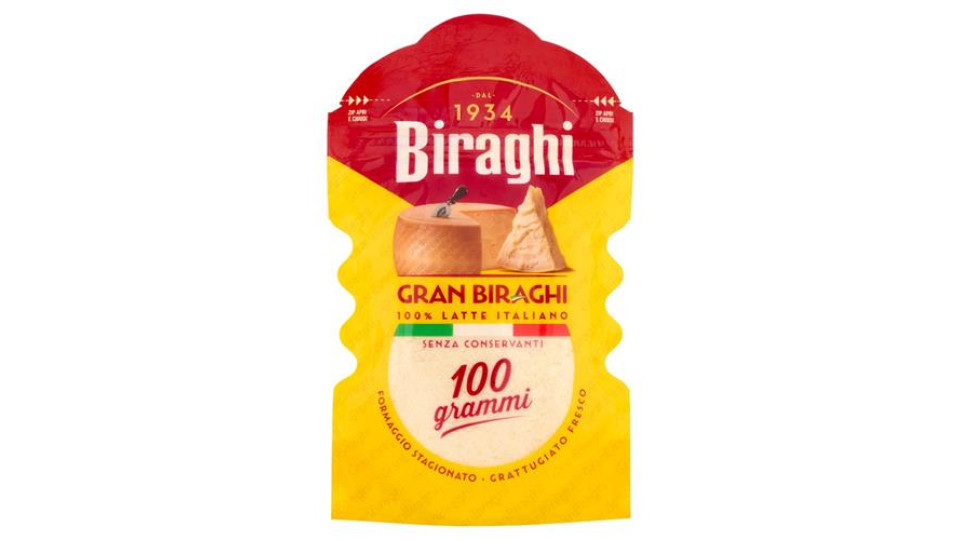Biraghi Gran Biraghi Formaggio Stagionato Grattugiato Fresco 100 g