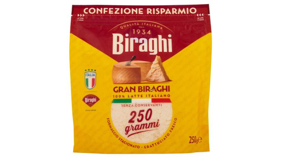 Biraghi Gran Biraghi Formaggio Stagionato Grattugiato Fresco 250 g