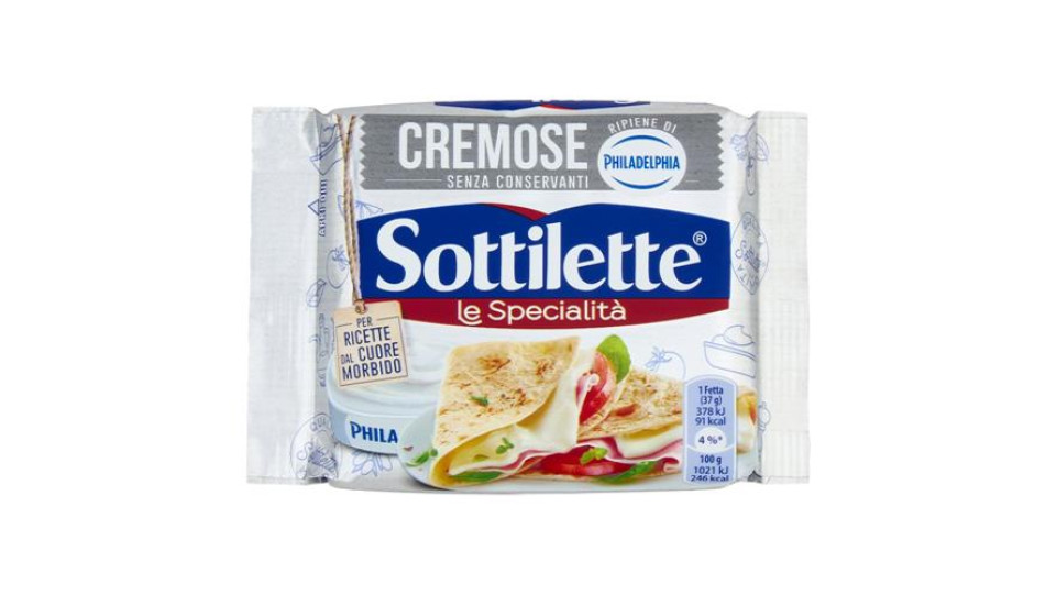 Sottilette Le Specialità Cremose - formaggio fuso a fette ripieno di Philadelphia - 185 g