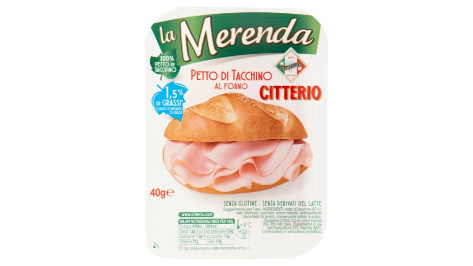Citterio la Merenda Petto di Tacchino al Forno 40 g