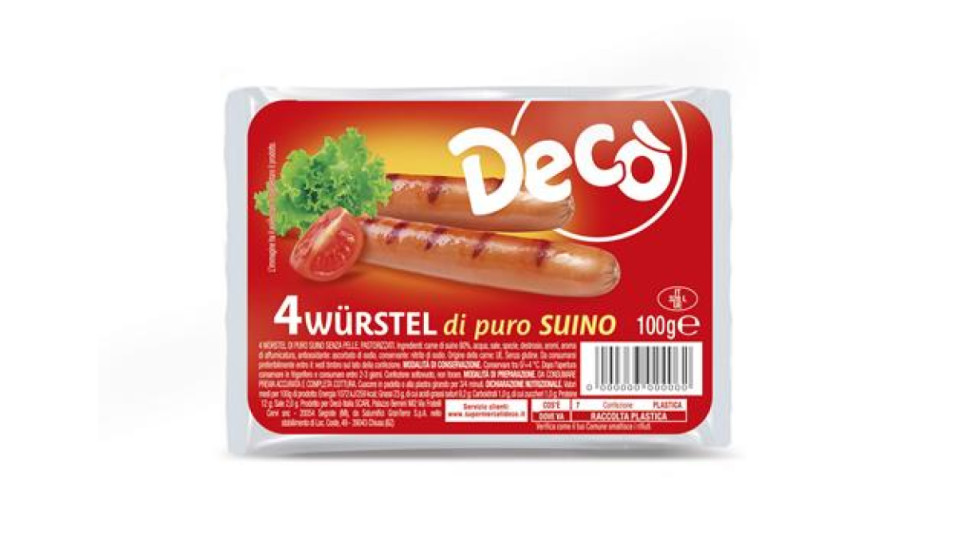 DECO'WURSTEL SUINO 100GR