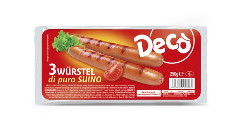 DECO'WURSTEL SUINO 250GR