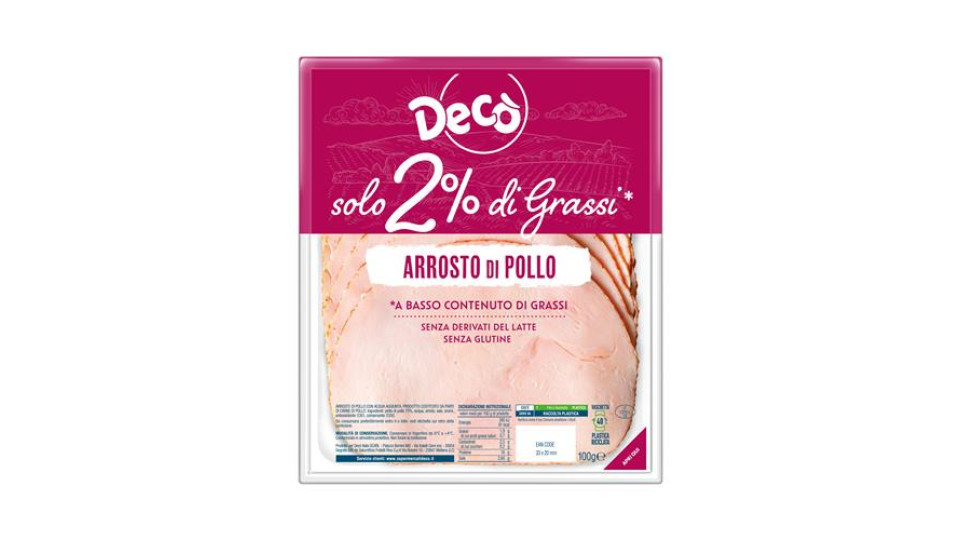 Decò arrosto di pollo max 2% di grassi