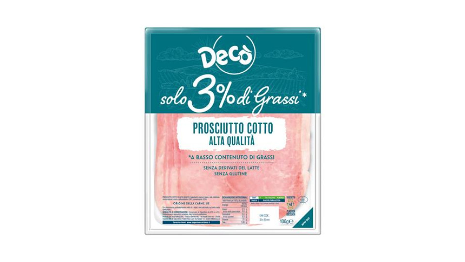 Decò prosciutto cotto alta qualità max 3% di grassi