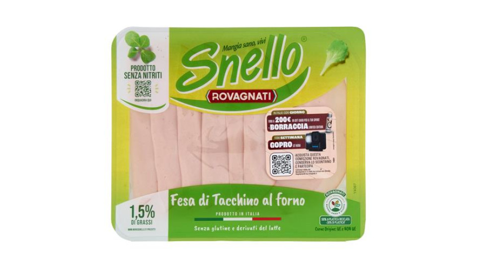 Fesa di tacchino al forno A basso contenuto di grassi Prodotto cotto a base di fesa di tacchino con acqua aggiunta
