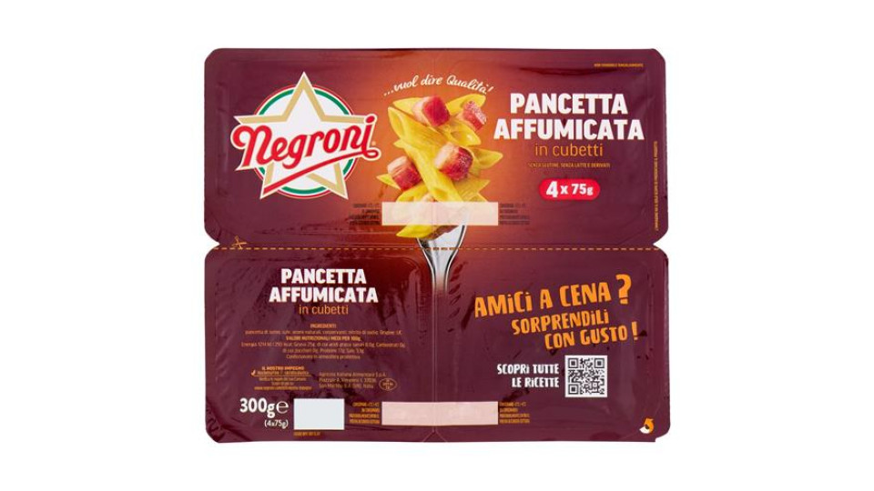Negroni Pancetta Affumicata in Cubetti 4 x 75 g