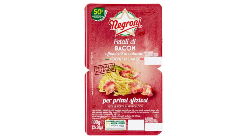 Negroni Petali di Bacon affumicati al naturale* 2 x 50 g