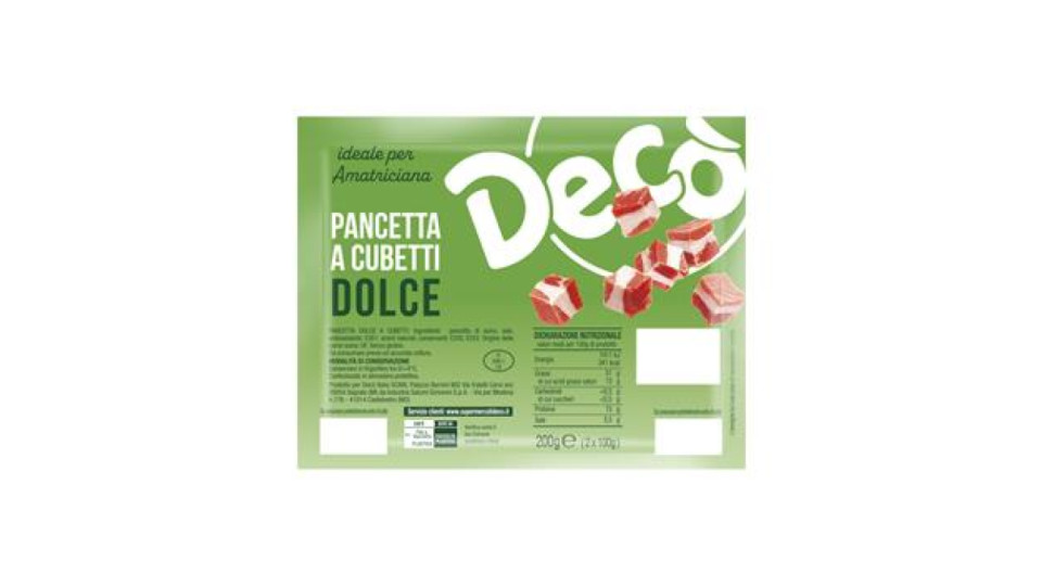 Pancetta Dolce A Cubetti Gr 200