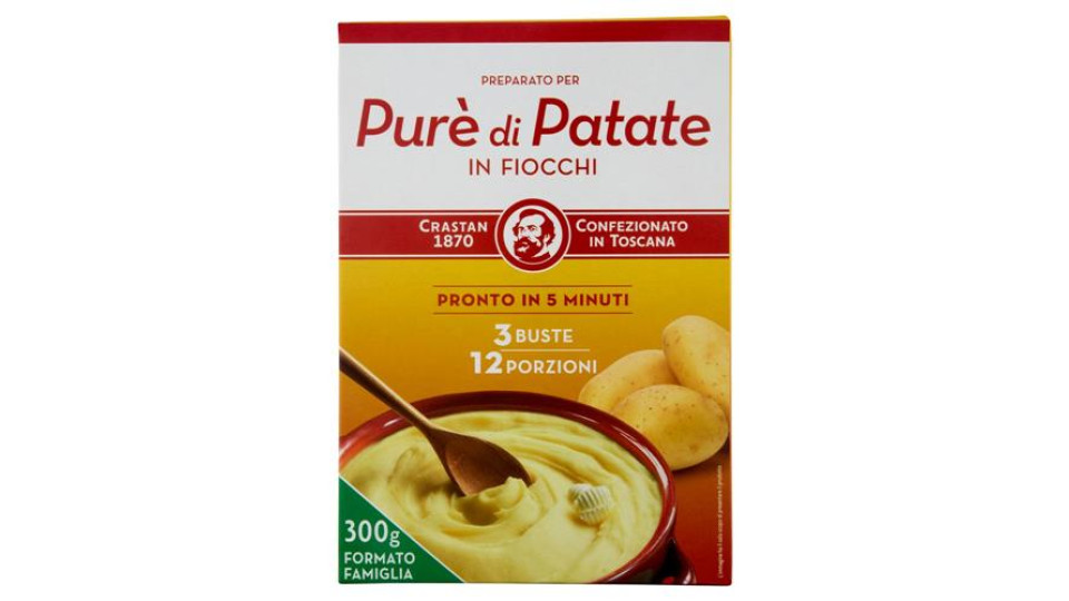 Crastan Preparato per Purè di Patate in Fiocchi 3 x 100 g