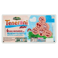 Teneroni Baby Hamburger con Prosciutto Cotto 2 x 75 g