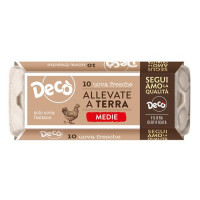 10 uova fresche medie da allevamento a terra Categoria A Decò