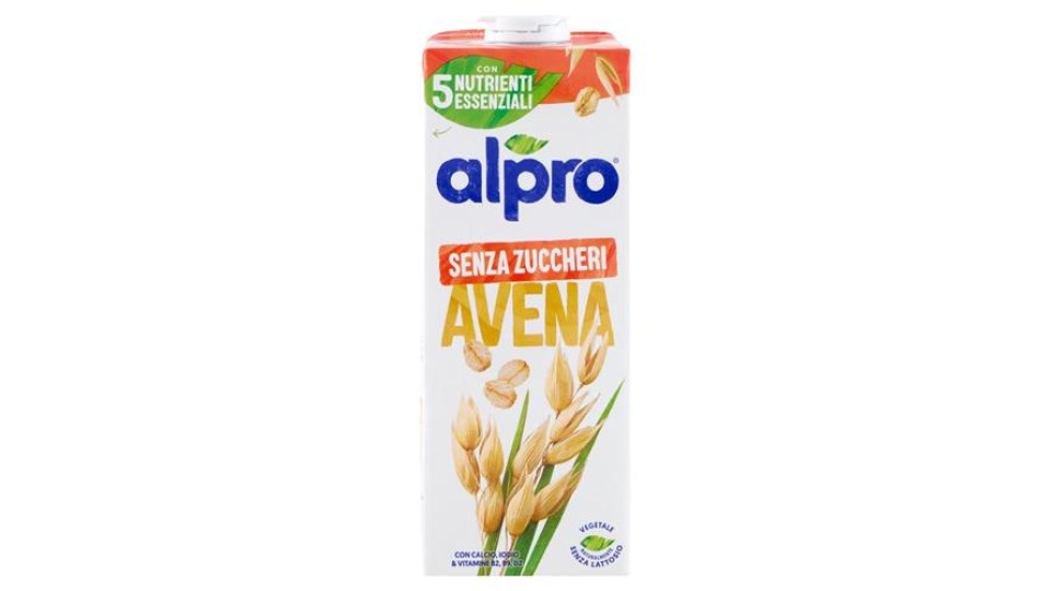 ALPRO Senza Zuccheri Bevanda Vegetale all'Avena, Senza Lattosio, Ricca di Fibre, 1l