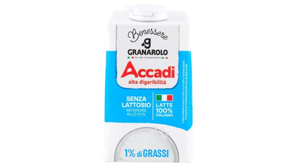 Accadì Benessere Senza Lattosio 1% di Grassi 500 ml