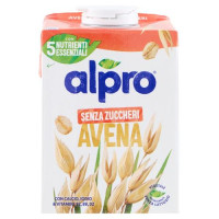 Alpro Senza Zuccheri Avena, Bevanda 100% Vegetale, Basso Contenuto di grassi, Senza Lattosio, 500ml