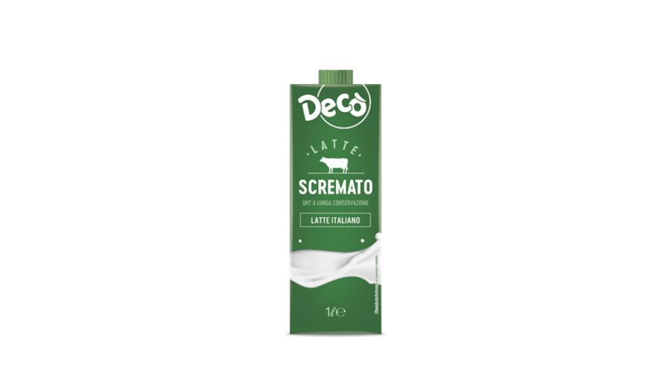 Latte scremato UHT a lunga conservazione Decò 1lt