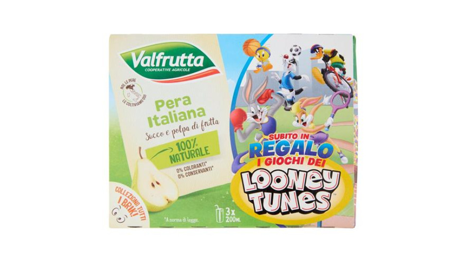 Valfrutta Pera Italiana Succo e polpa di frutta 3 x 200 ml