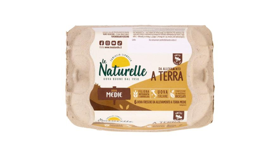 le Naturelle 6 Uova Fresche da Allevamento a Terra Medie