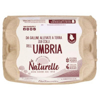 le Naturelle le Uova dell'Umbria 6 Uova Grandi Fresche da Allevamento a Terra