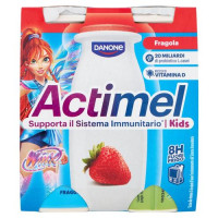 ACTIMEL Barbie, Yogurt da Bere con Vit B6 e D per il Sistema Immunitario, gusto fragola, 4X100G